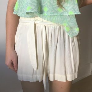 BCBGeneration High Waist Cream Shorts